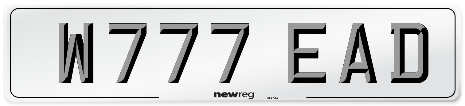 W777 EAD Number Plate from New Reg